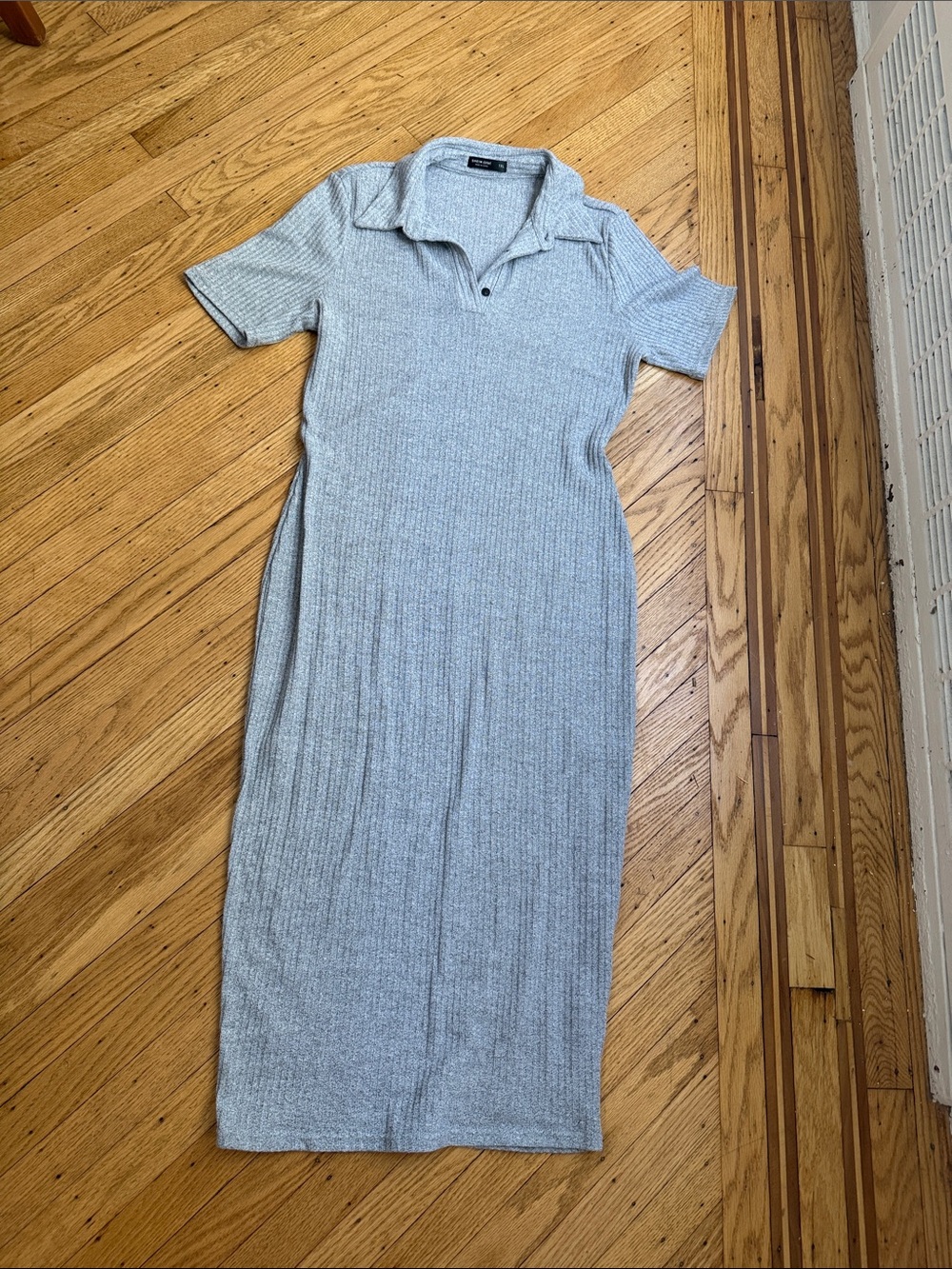 SHEIN Curve Gray Ribbed Polo Maxi Dress Size 1XL